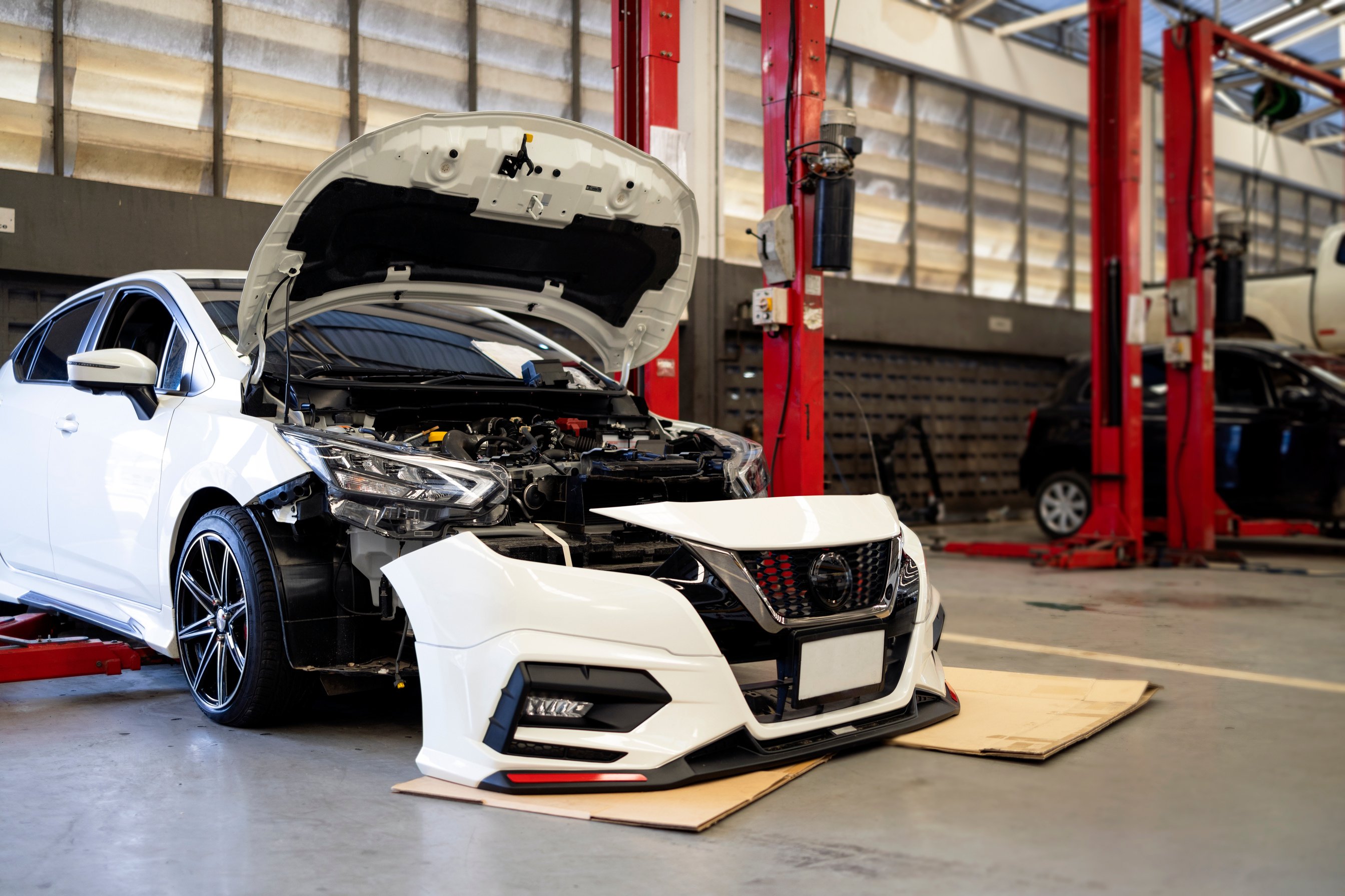 Car in Auto Repair Workshop